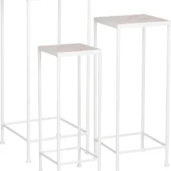 Mica Decorations Bijzettafel Caprice Grijs 28 X 28 X 67 Cm -Madison Sales Store 8720362142416 03