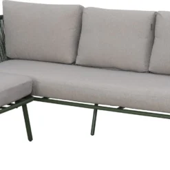 Intratuin 3-zits Loungebank Met Losse Chaise Longue Iris Wicker Groen